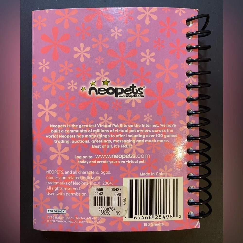 Neopets Disco Aisha Notebook, Vintage 2004 Rare